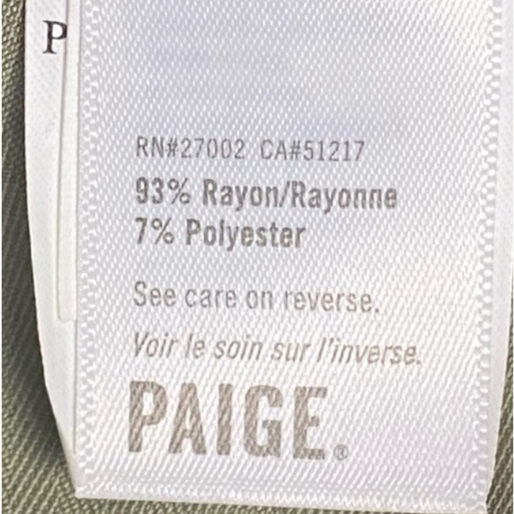 Paige Womens Rachel Pant Cactus New with tags Size 10. Detachable Wastebelt - Picture 6 of 8